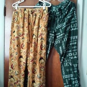Croft & Barrow 2 pair Fleece Pajamas Pants Mens M